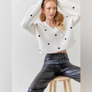 Francesca’s Sweater with embroidered hearts